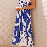 Ruched Printed Single Shoulder Dress