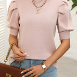 Mandy Mock Neck Puff Sleeve Sweater