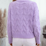 Cable Knit Mock Neck Long Sleeve Sweater