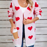 Angel Wings Heart Open Front Long Sleeve Cardigan