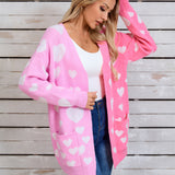 Angel Wings Heart Open Front Long Sleeve Cardigan