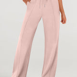 Full Size Round Neck Top and Drawstring Pants Set