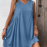 Ivy Lane Ruched V-Neck Sleeveless Mini Dress