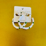 Lucky Me Hoop Earring- White