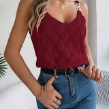 Openwork Scoop Neck Knit Vest