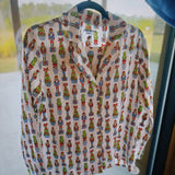 Festive Nutcracker Silky Satin Pajama Long Sleeve Set - Final Sale