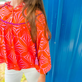 Floral Fever Top- Orange