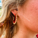 Hadley Red & Black Earrings- Med