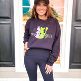 Pink Goes Good With Green Sweatshirt - Black