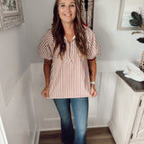 All Night Long Top - Brick