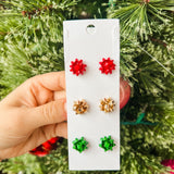 Christmas Bow Studs 3 Pack - Final Sale