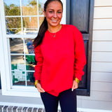 LOVED Embossed Sweatshirt - Red