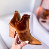 Smoke Show Bootie - Brown Velvet