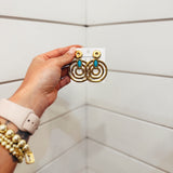 Large Gold & Turq Earrings