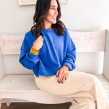 Comfort Cropped Pullover- Royal