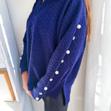 Quilted Top - Navy