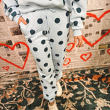 Polka Dot Sweatpants - Blue