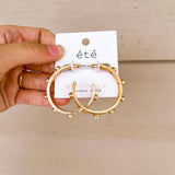 Gold Crystal Hoop Earring- Clear