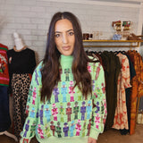 Queen Of Sparkles Mint Multi Nutcracker Sweatshirt - Final Sale