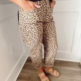 Stella Mae High Rise Barrel Jean - Leopard