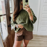 I Would If I Could Sweater - Olive