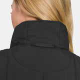 Zenana Zip Up Cropped Puffer Vest with Pockets