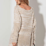 Thinkable Mixed-Stitch Front Tie Sweater Dress