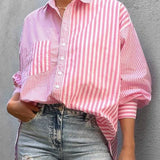 Striped Button Down Long Sleeve Shirt