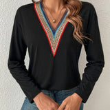 V-Neck Long Sleeve T-Shirt