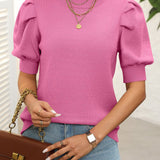 Mandy Mock Neck Puff Sleeve Sweater