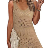 Openwork Scoop Neck Cover Up