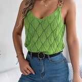 Openwork Scoop Neck Knit Vest