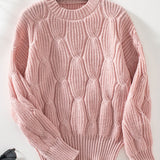 Round Neck Dropped Shoulder Sweater