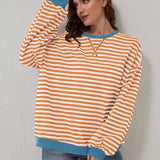 Lovelet Contrast Striped Long Sleeve Sweatshirt