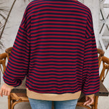 Lovelet Contrast Striped Long Sleeve Sweatshirt