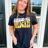 Wildcat Bubble Letter Tee- Black