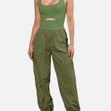 Cutout Scoop Neck Wide Strap Jumpsuit