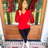 Jordan Sequin Top- Red