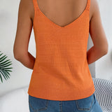 Openwork Scoop Neck Knit Vest