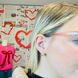 Textured + Twisted Metal Pearl Stud - Final Sale