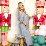 Blakely Midi Dress- Navy Ten Stripe