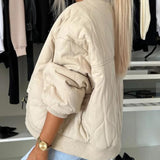 Baseball Collar Snap Down Long Sleeve Jacket