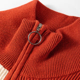 Striped Quarter Zip Cap Sleeve Sweater Dress