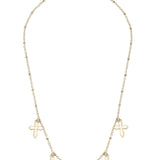 Delaney Delicate Cross Drip Necklace in Shiny Gold