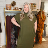 Later Tonight Midi Dress - Olive