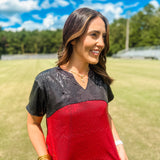 Diane Top - Black/Red