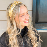 Bead Knotted Headband - Gold