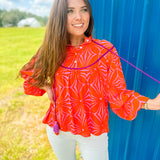 Floral Fever Top- Orange