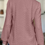 Textured Round Neck Long Sleeve Sweatshirt