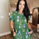 Wasting Precious Time Midi Dress - Green